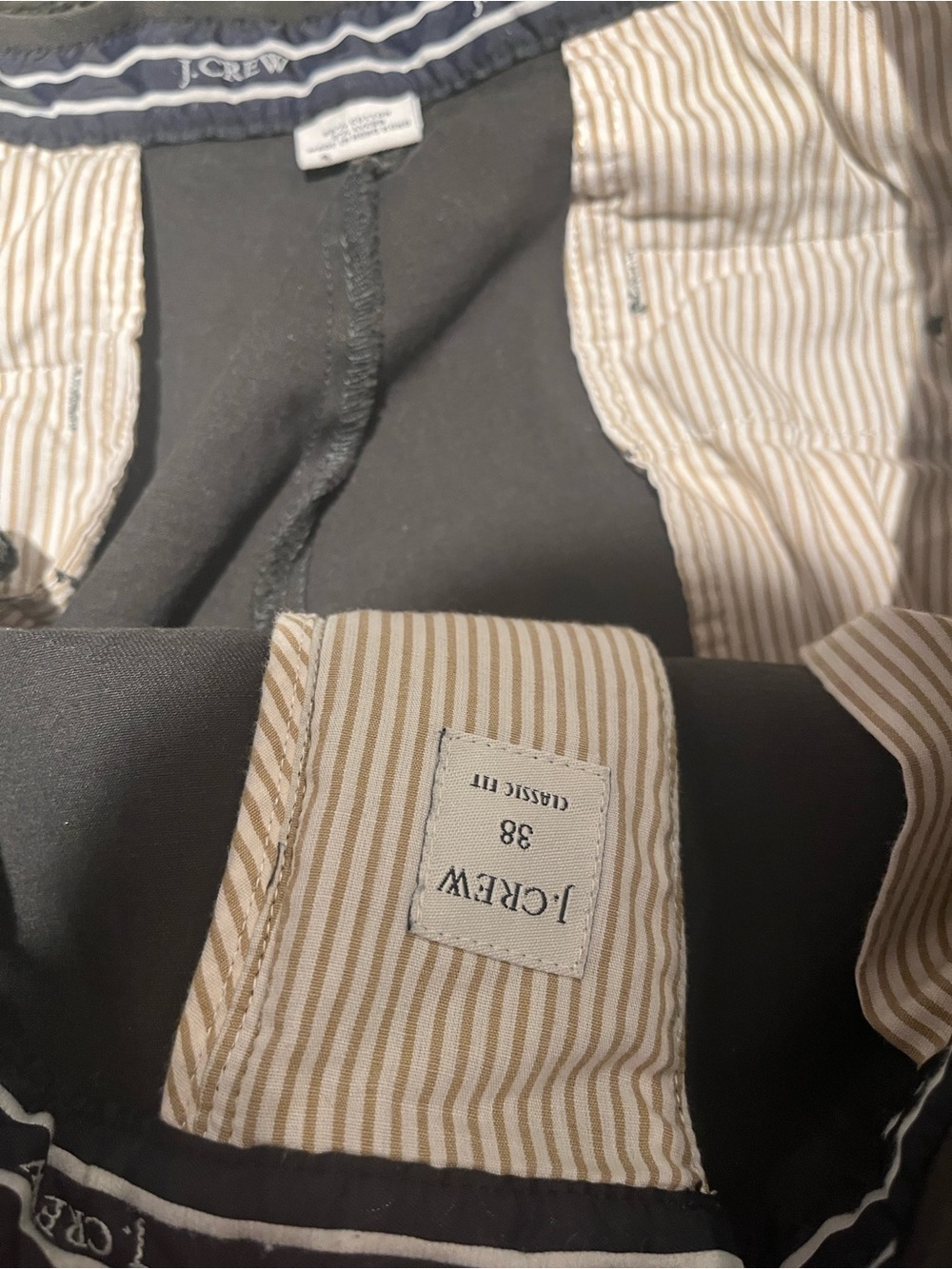 J. Crew men’s Black Dress Pants with Striped Lining Classic Fit 38/30 - Picture 4 of 5